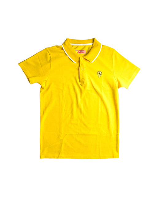A Yellow Short Sleeve Polos from Ferrari in size 13Y for boy. (Front View)