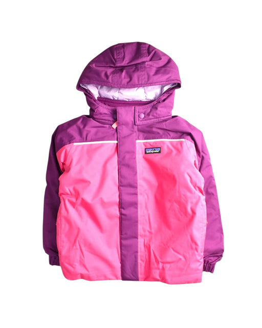 A Pink Ski Jackets from Patagonia in size 4T for girl. (Front View)