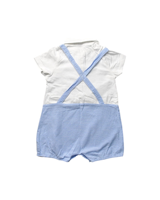 A Blue Overall Sets from Le Petit Society in size 12-18M for boy. (Back View)