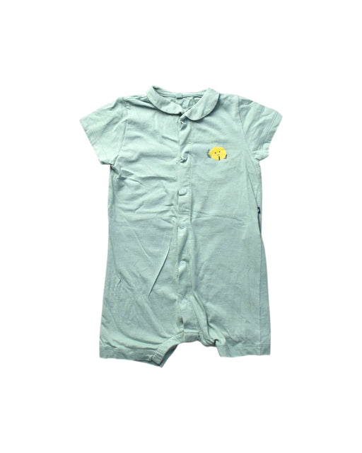 A Teal Short Sleeve Rompers from Petit Bateau in size 12-18M for boy. (Front View)