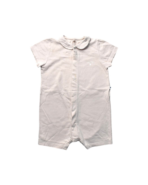 A White Short Sleeve Rompers from Petit Bateau in size 6-12M for girl. (Front View)