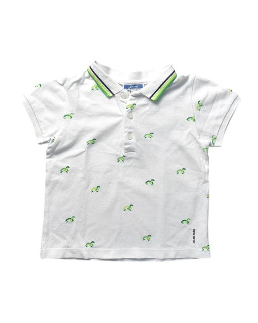 A White Short Sleeve Polos from Jacadi in size 3T for boy. (Front View)