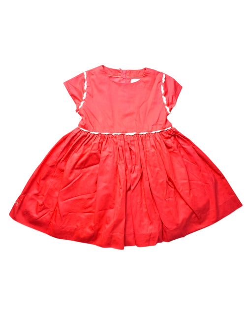 A Red Short Sleeve Dresses from Chateau de Sable in size 4T for girl. (Front View)