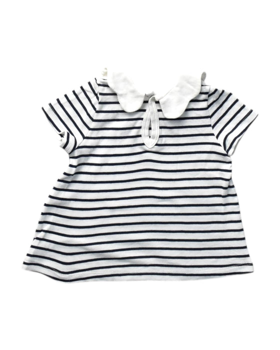 A Navy Short Sleeve Dresses from Petit Bateau in size 0-3M for girl. (Back View)