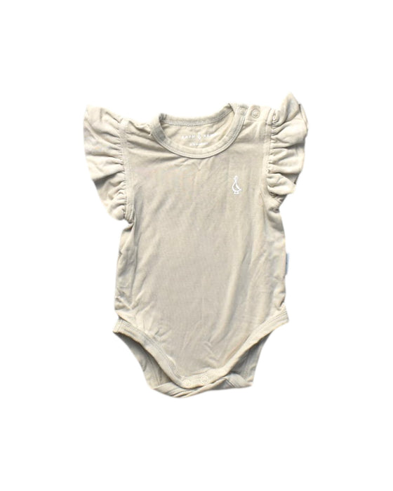 A Beige Sleeveless Bodysuits from Raph and Remy in size 0-3M for girl. (Front View)