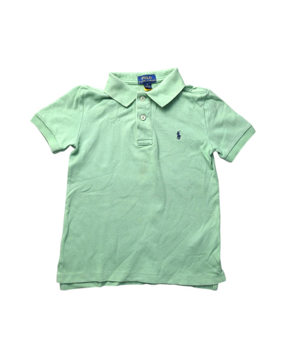 A Green Short Sleeve Polos from Polo Ralph Lauren in size 5T for boy. (Front View)