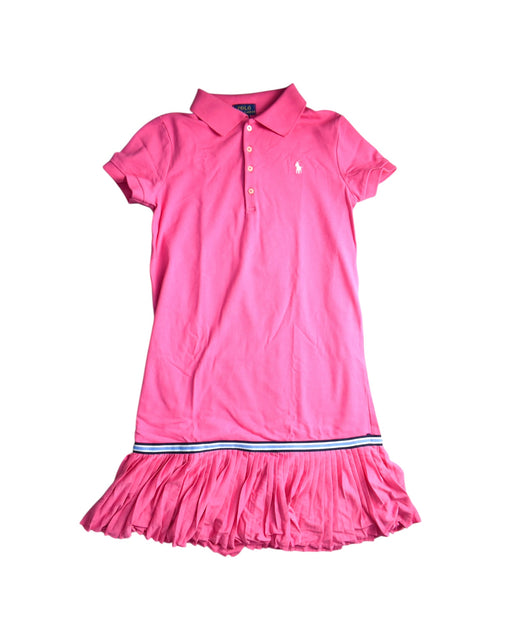 A Pink Short Sleeve Dresses from Polo Ralph Lauren in size 12Y for girl. (Front View)