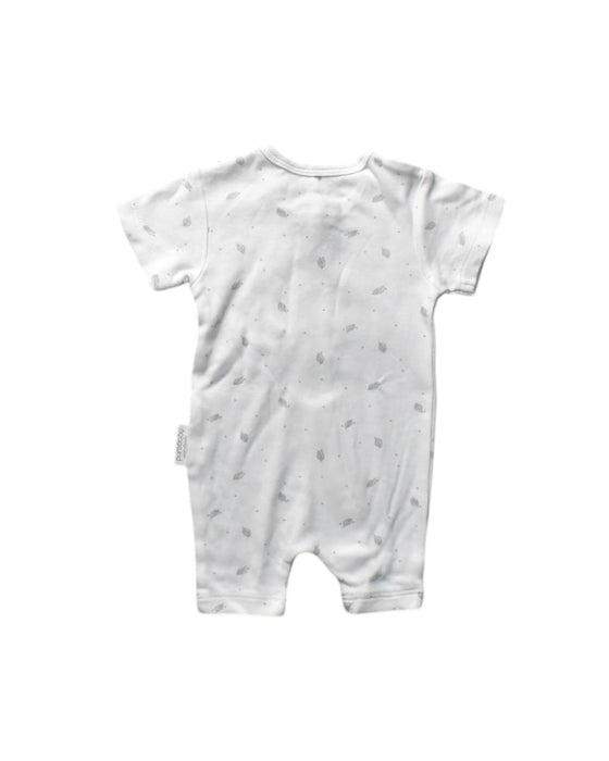 A White Short Sleeve Rompers from Purebaby in size Newborn for boy. (Back View)