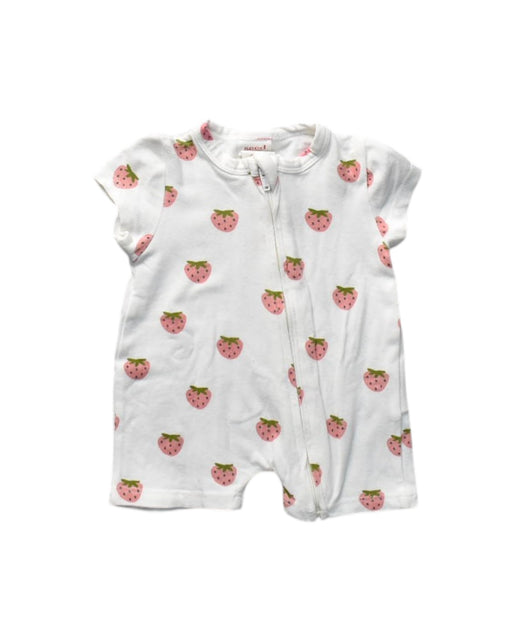 A White Short Sleeve Rompers from Seed in size Newborn for girl. (Front View)
