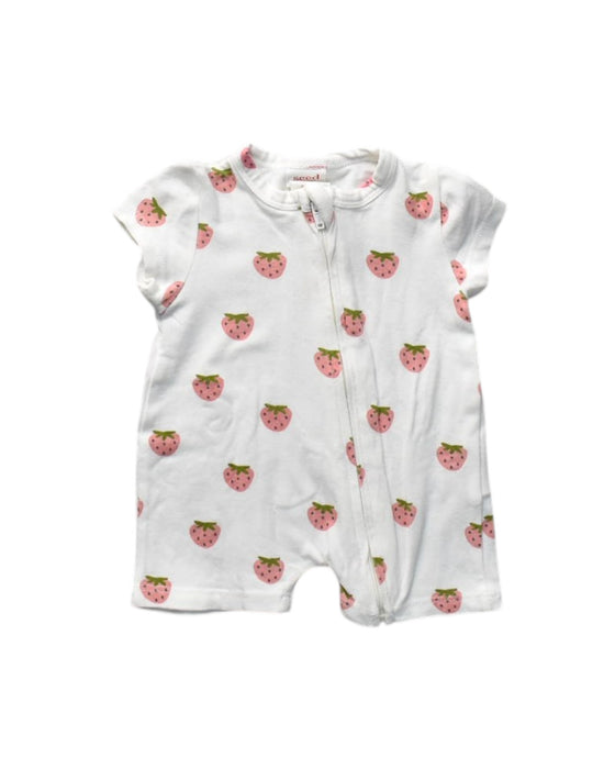 A White Short Sleeve Rompers from Seed in size Newborn for girl. (Front View)