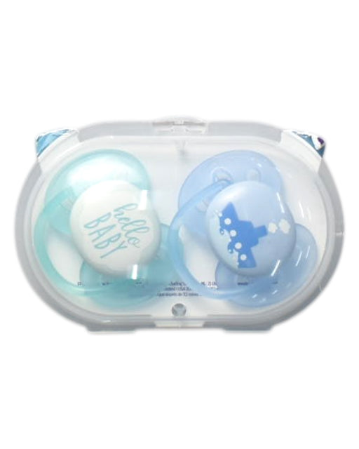 A Blue Bibs from Philips Avent in size O/S for boy. (Front View)