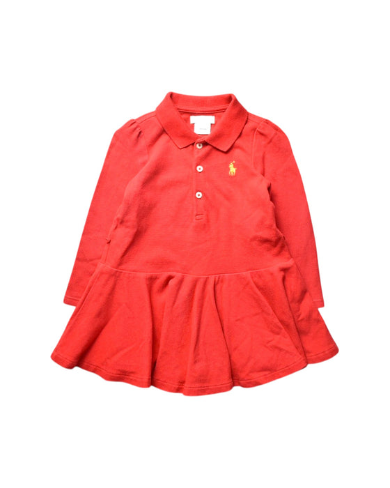 A Red Long Sleeve Dresses from Ralph Lauren in size 12-18M for girl. (Front View)