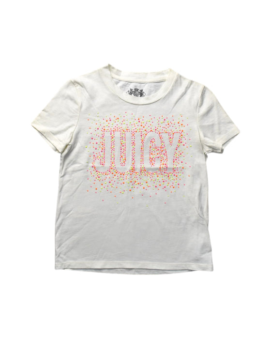 A White Short Sleeve T Shirts from Juicy Couture in size 5T for girl. (Front View)