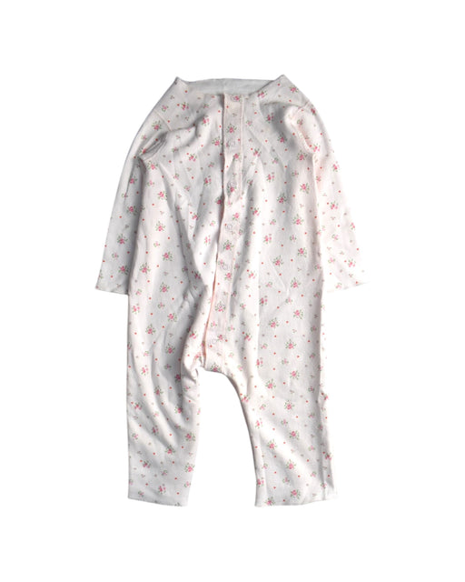 A White Onesies from Petit Bateau in size 12-18M for girl. (Front View)