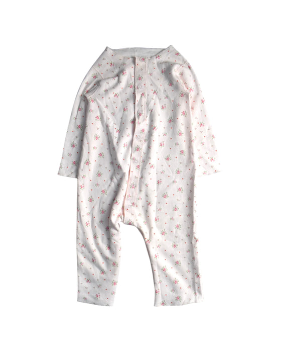 A White Onesies from Petit Bateau in size 12-18M for girl. (Front View)