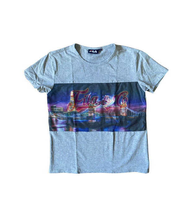 A Grey Short Sleeve T Shirts from Fila in size 10Y for boy. (Front View)