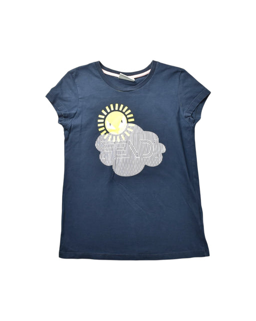 A Navy Short Sleeve T Shirts from Fendi in size 8Y for girl. (Front View)