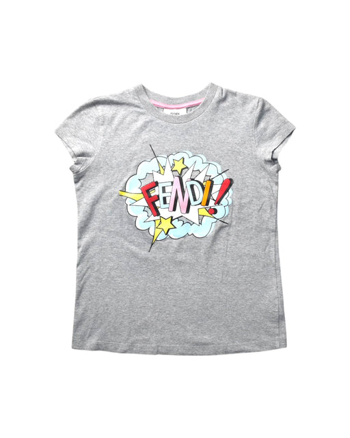 A Grey Short Sleeve T Shirts from Fendi in size 7Y for girl. (Front View)