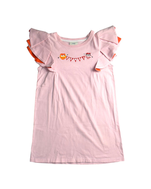 A Pink Short Sleeve Dresses from Fendi in size 10Y for girl. (Front View)