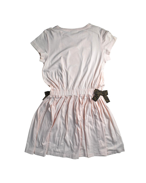 A Pink Short Sleeve Dresses from Fendi in size 10Y for girl. (Back View)