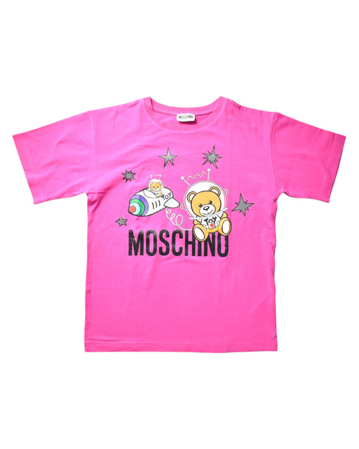 A Pink Short Sleeve T Shirts from Moschino in size 10Y for girl. (Front View)