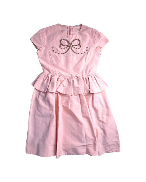A Pink Short Sleeve Dresses from Fendi in size 10Y for girl. (Front View)