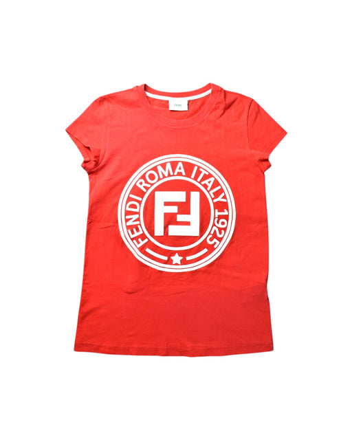 A Red Short Sleeve T Shirts from Fendi in size 10Y for girl. (Front View)