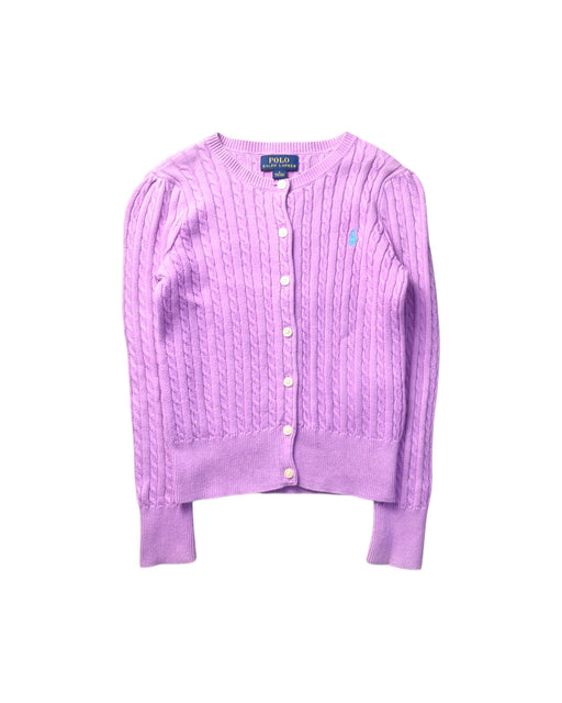 A Purple Cardigans from Polo Ralph Lauren in size 6T for girl. (Front View)