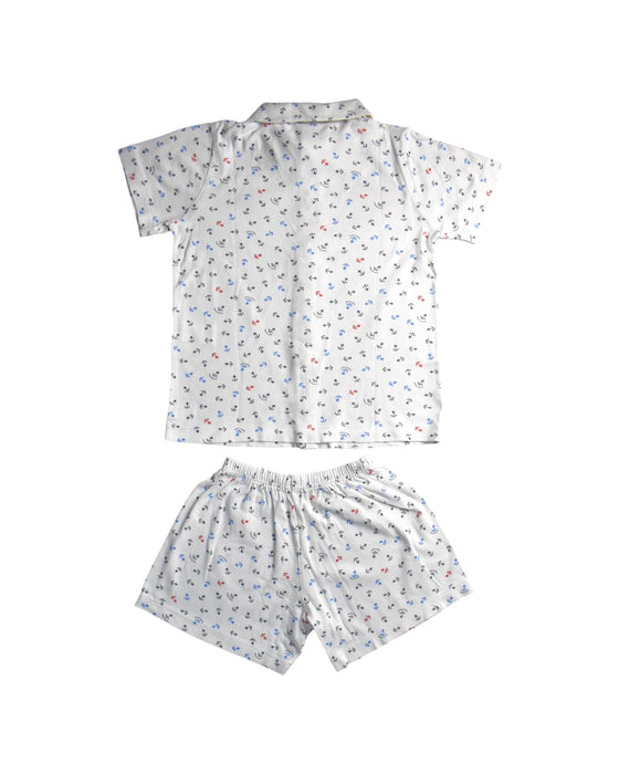 A White Pyjama Sets from Petit Bateau in size 8Y for boy. (Back View)