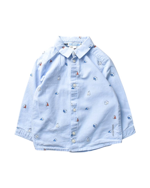 A Blue Long Sleeve Shirts from Jacadi in size 12-18M for boy. (Front View)