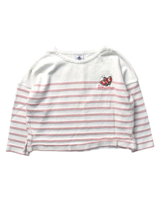 A White Long Sleeve Tops from Petit Bateau in size 4T for girl. (Front View)