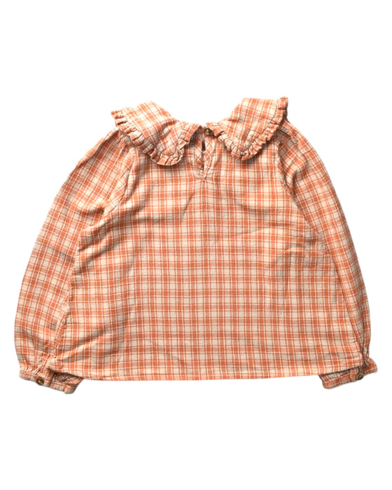 A Orange Long Sleeve Tops from Seed in size 4T for girl. (Back View)