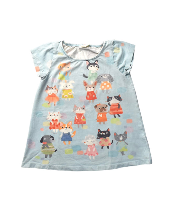 A Multicolour Short Sleeve Dresses from Momonittu in size 4T for girl. (Front View)