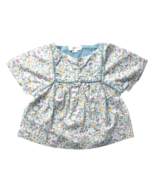 A Multicolour Short Sleeve Tops from Chateau de Sable in size 4T for girl. (Front View)