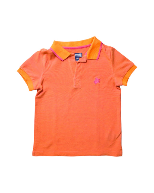 A Orange Short Sleeve Polos from Vilebrequin in size 6T for girl. (Front View)
