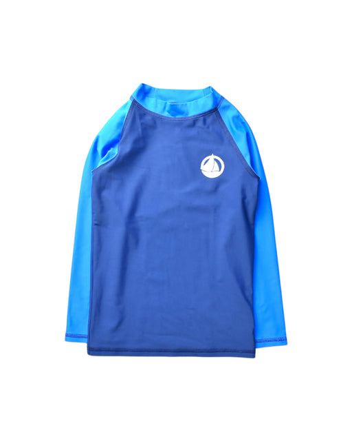 A Blue Rash Guards from Petit Bateau in size 6T for boy. (Front View)