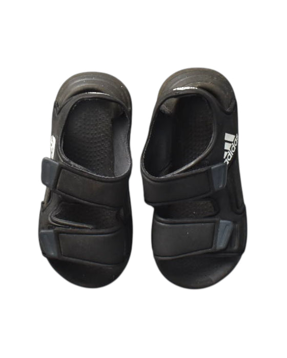 A Black Sandals from Adidas in size 4T for boy. (Back View)