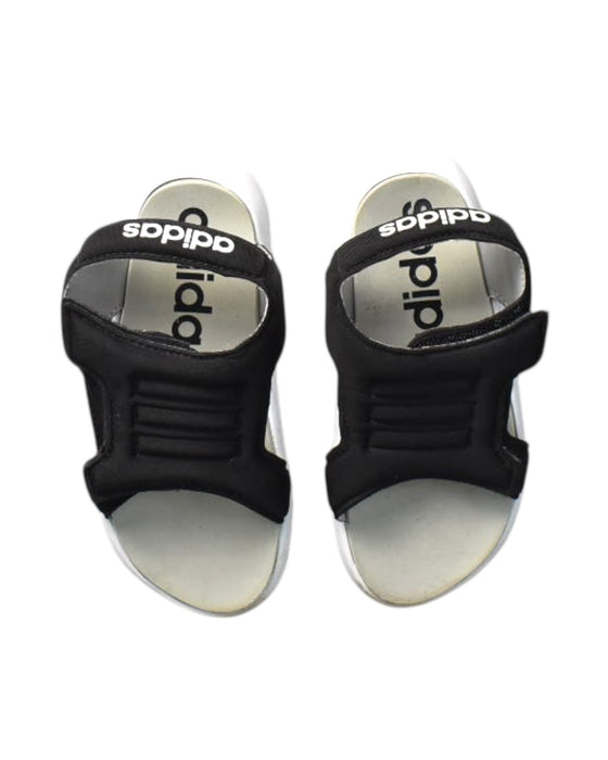 A Black Sandals from Adidas in size 4T for boy. (Back View)