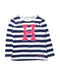 A Navy Long Sleeve Tops from Tommy Hilfiger in size 4T for girl. (Front View)