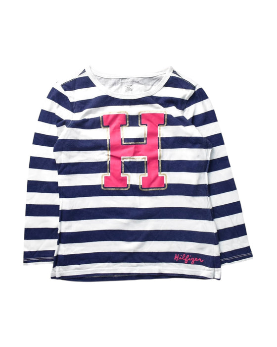 A Navy Long Sleeve Tops from Tommy Hilfiger in size 4T for girl. (Front View)