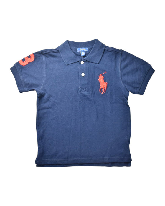 A Navy Short Sleeve Polos from Polo Ralph Lauren in size 6T for boy. (Front View)