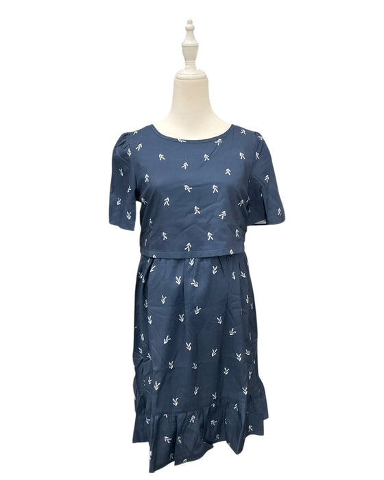 A Navy Short Sleeve Tops from Jump Eat Cry in size Maternity-S for maternity. (Front View)
