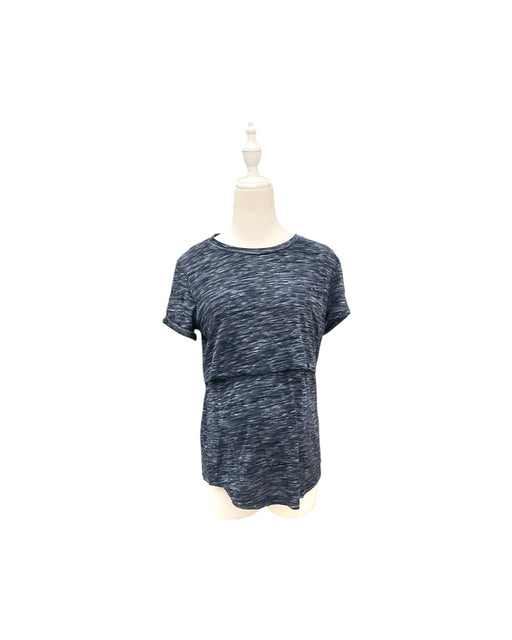 A Navy Short Sleeve Tops from Jump Eat Cry in size Maternity-S for maternity. (Front View)