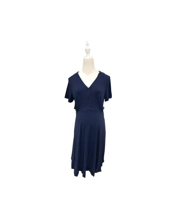 A Navy Short Sleeve Dresses from Dear in size Maternity-S for maternity. (Front View)