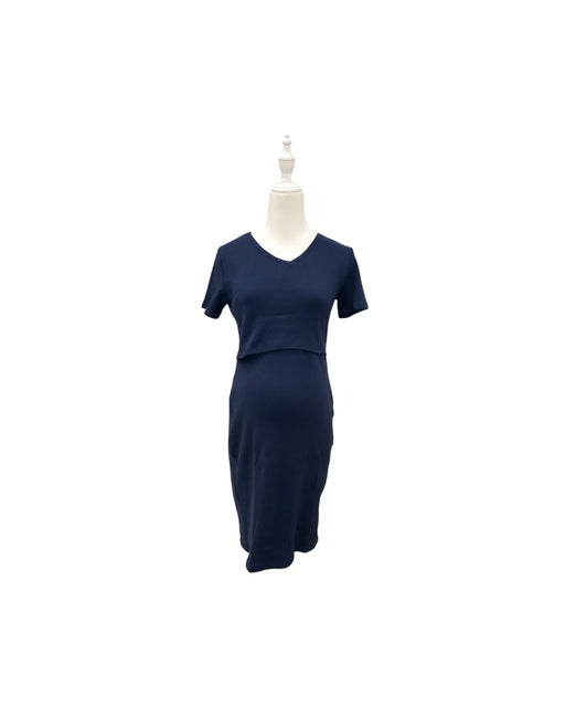 A Navy Short Sleeve Dresses from Annee Matthew in size Maternity-XS for maternity. (Front View)
