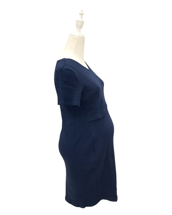 A Navy Short Sleeve Dresses from Annee Matthew in size Maternity-XS for maternity. (Back View)