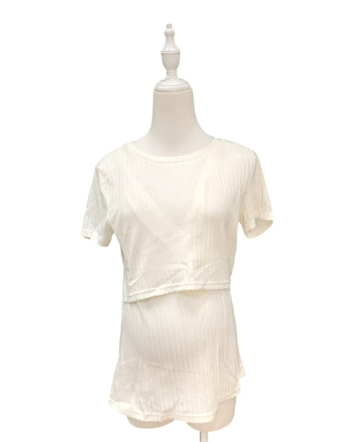 A White Short Sleeve Tops from Dear in size Maternity-S for maternity. (Front View)