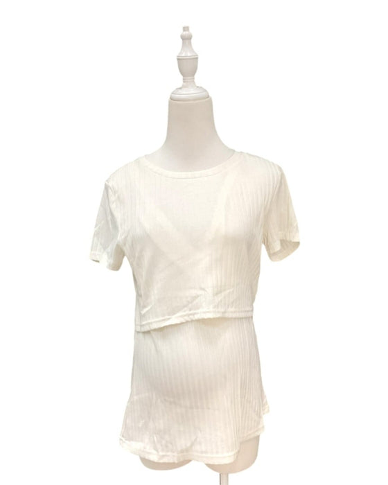 A White Short Sleeve Tops from Dear in size Maternity-S for maternity. (Front View)