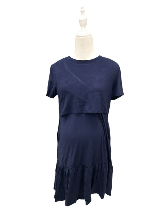 A Navy Short Sleeve Tops from Jump Eat Cry in size Maternity-S for maternity. (Front View)