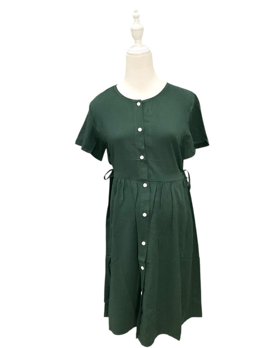 A Green Short Sleeve Dresses from Dear in size Maternity-S for maternity. (Front View)